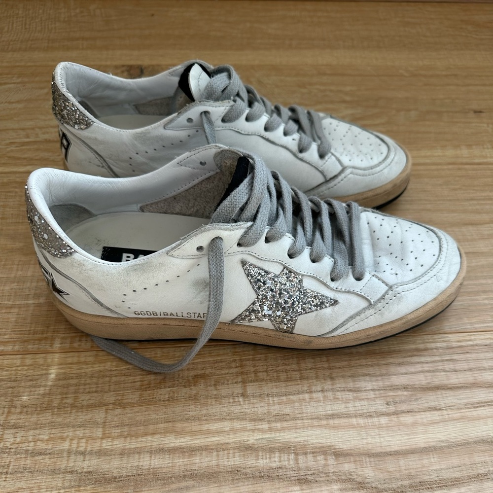 Golden Goose BallStar Leather & Glitter Sneaker